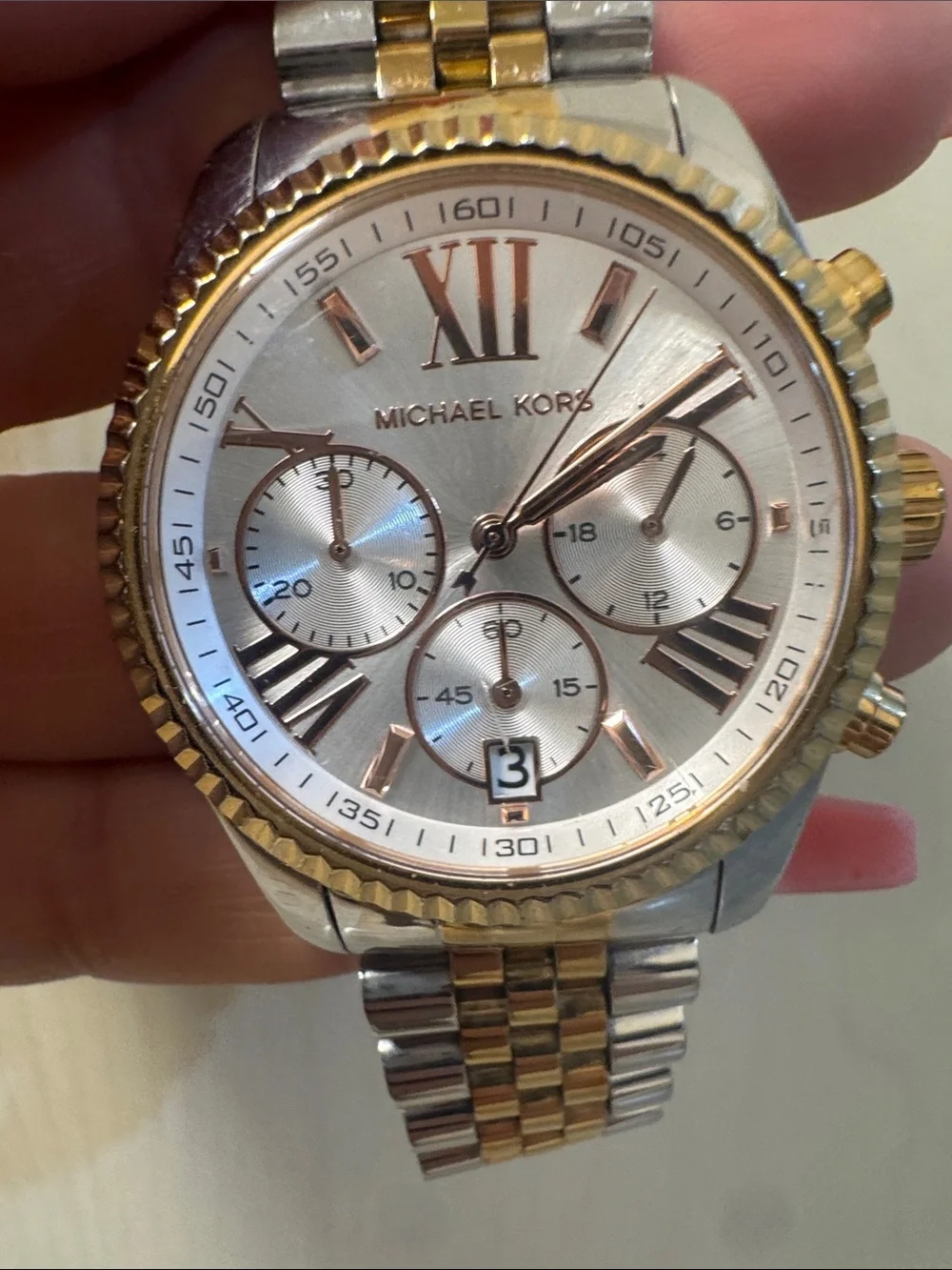 Michael Kors Gold and Silver Two-Tone Chronograph Bracelet Watch